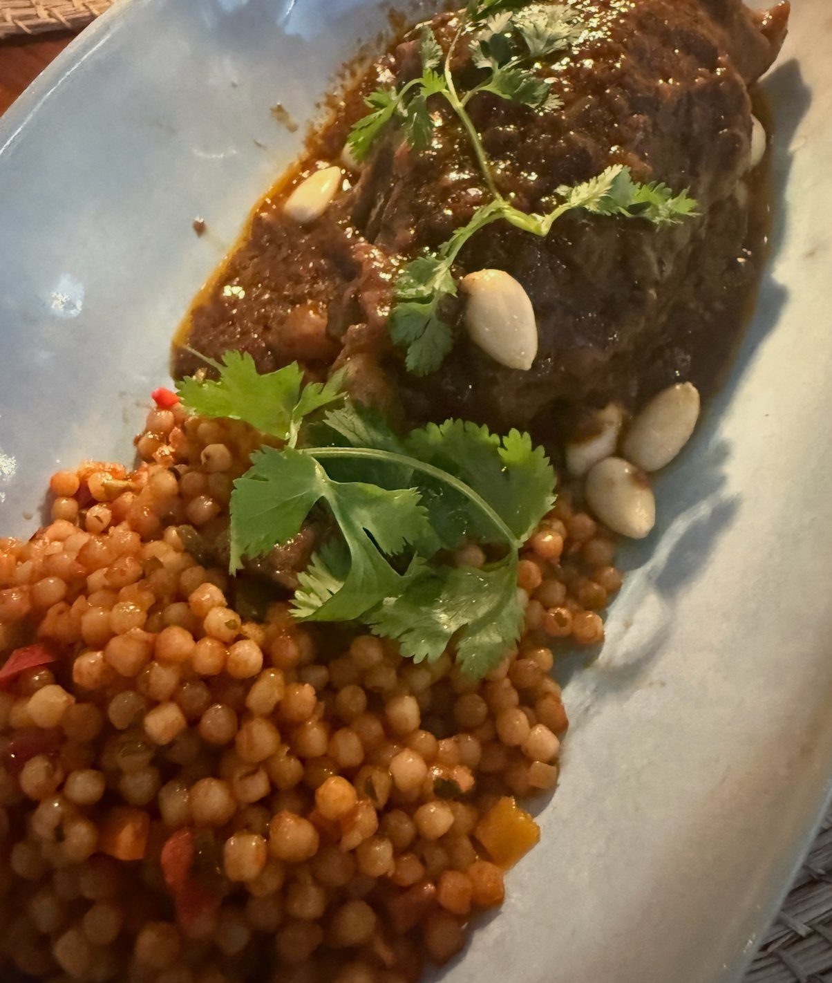 Slow-cooked lamb with couscous at Lua Beach House, Turks and Caicos